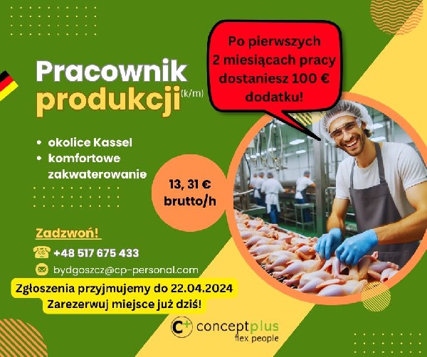 Pracownik Produkcji (k/m) - Okolice Kassel